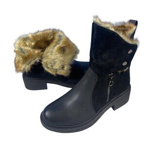 New Patrizia Spring Step W's 41 Black Leather Microsuede CONVERTIBLE Boots 9.5/1